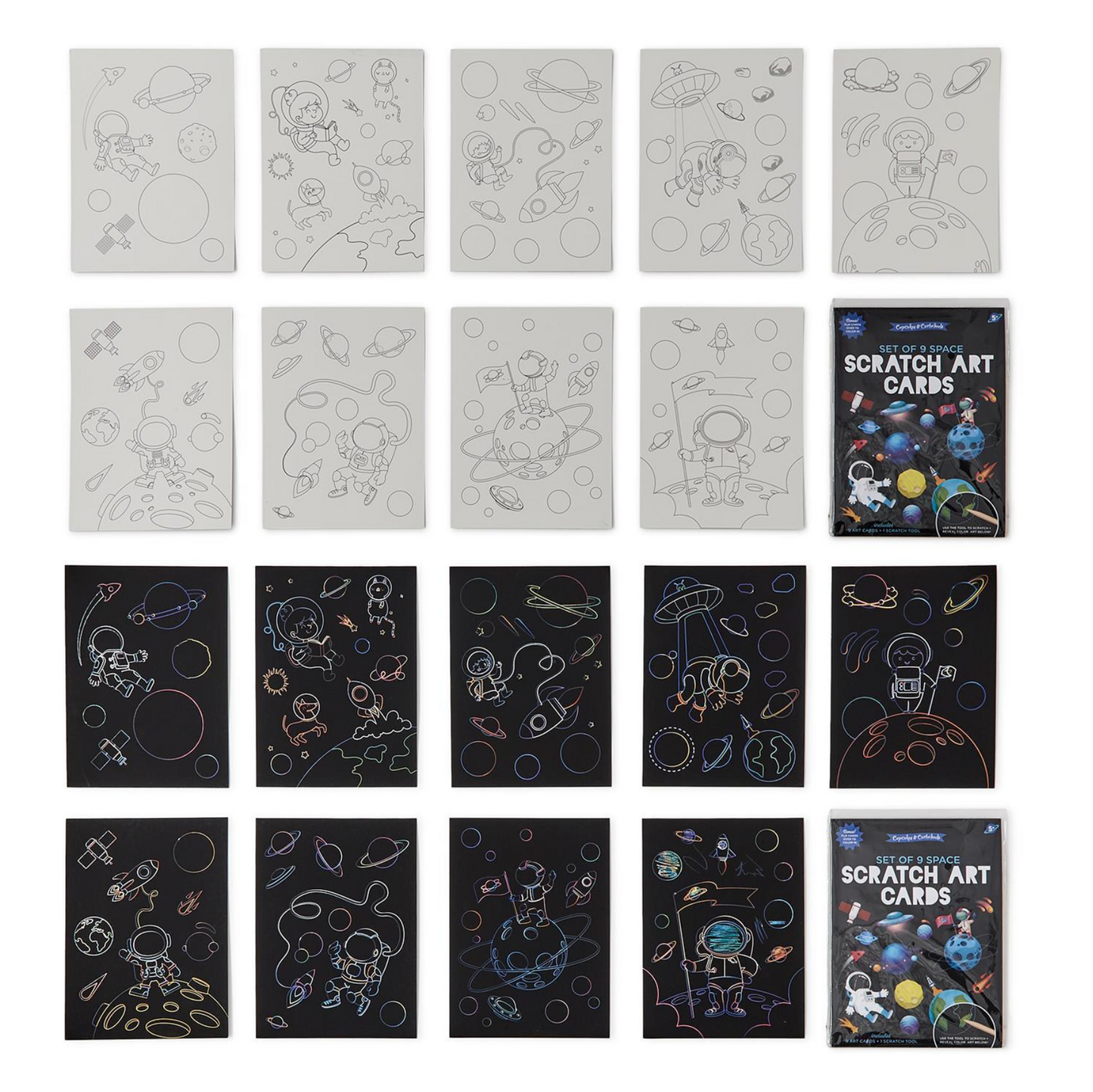 Scratch Art and Coloring Card Kit