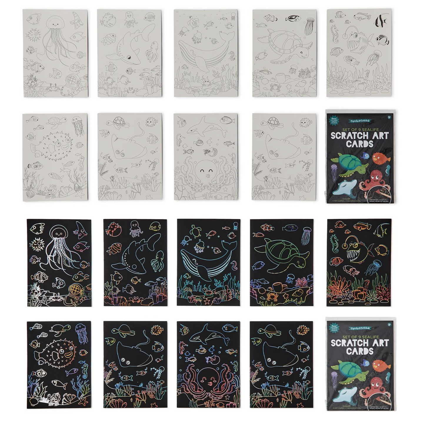 Scratch Art and Coloring Card Kit