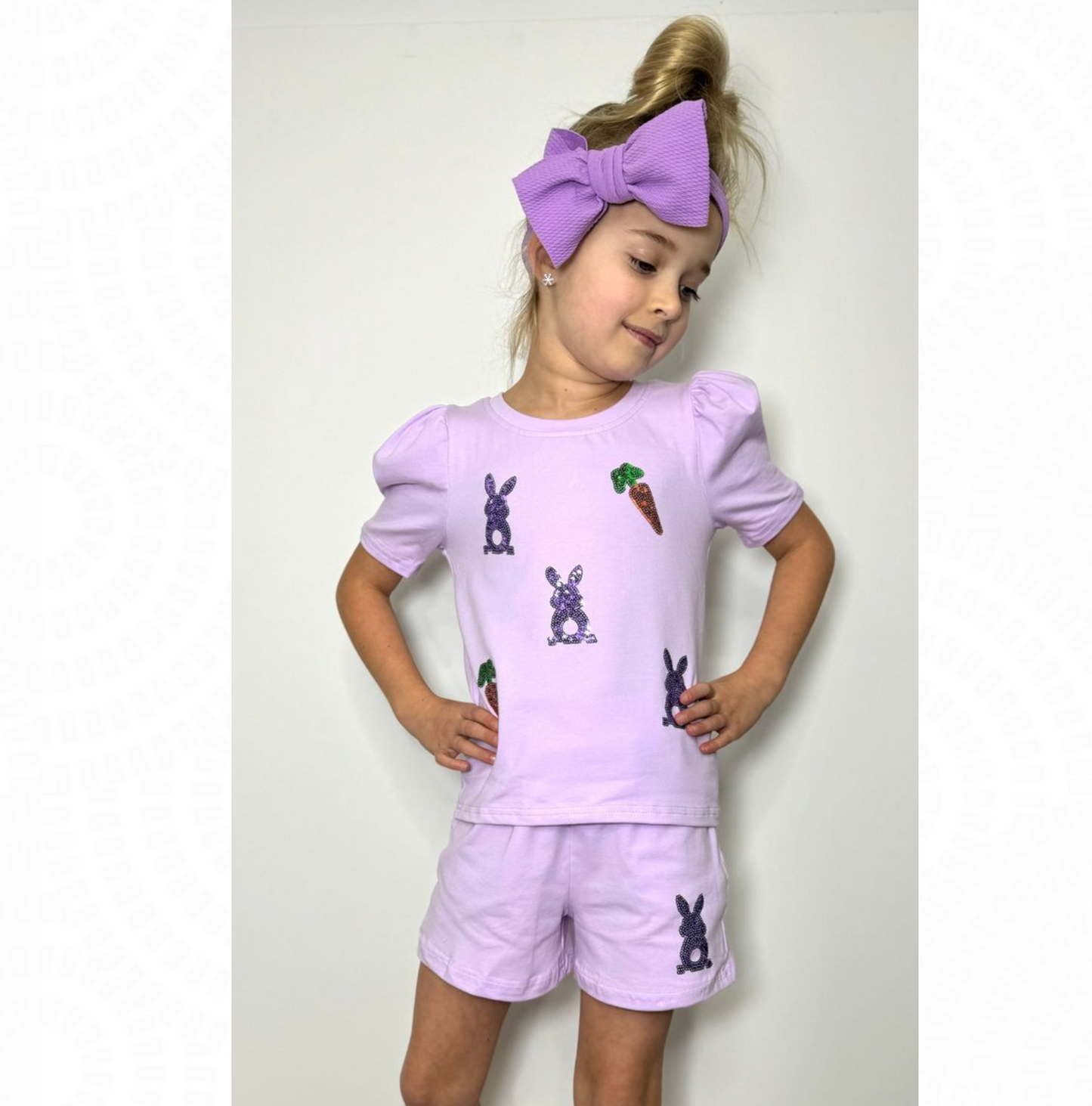 Lavender Sequin Bunny Set