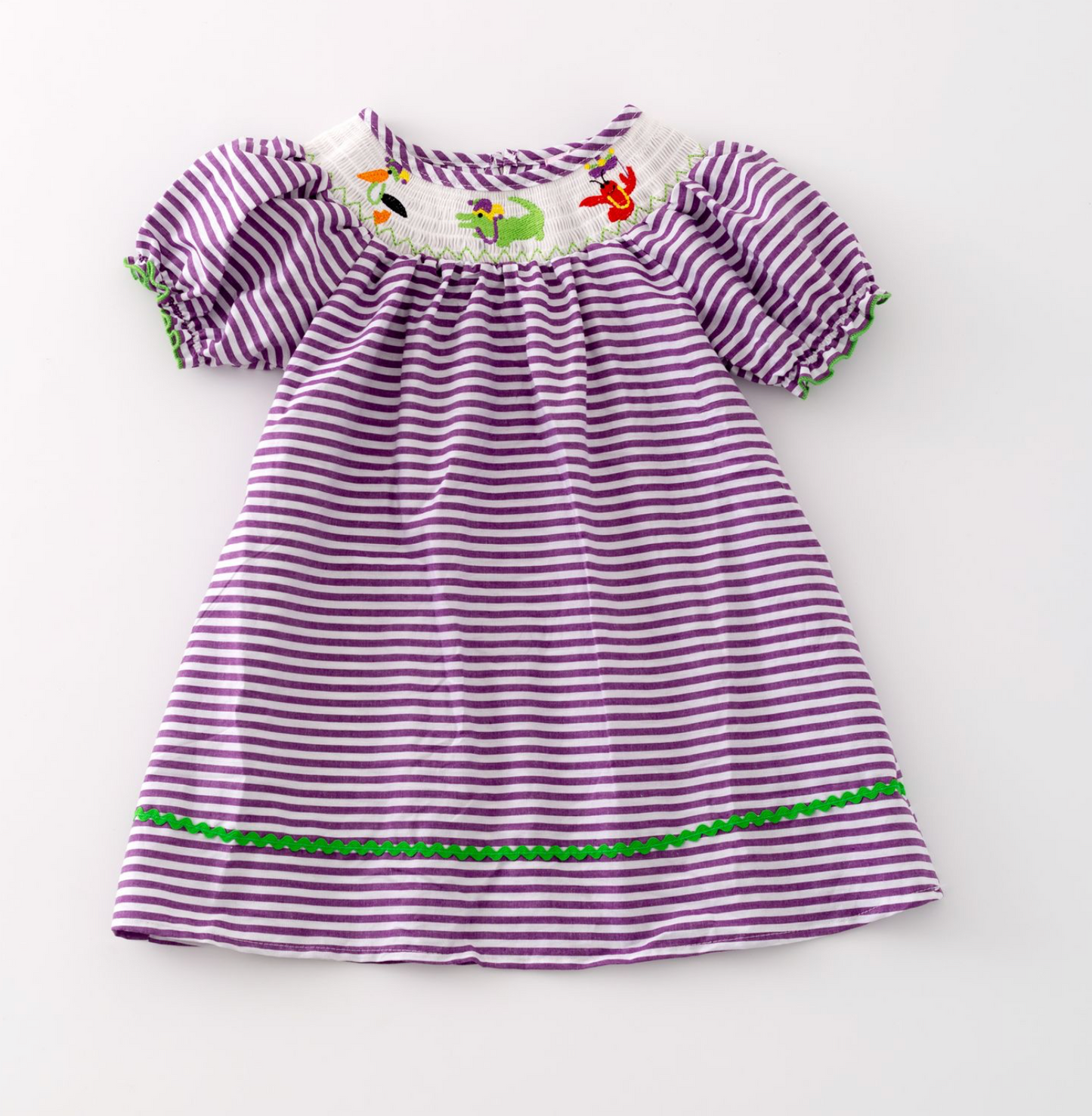 Smocked Mardi Gras Dress