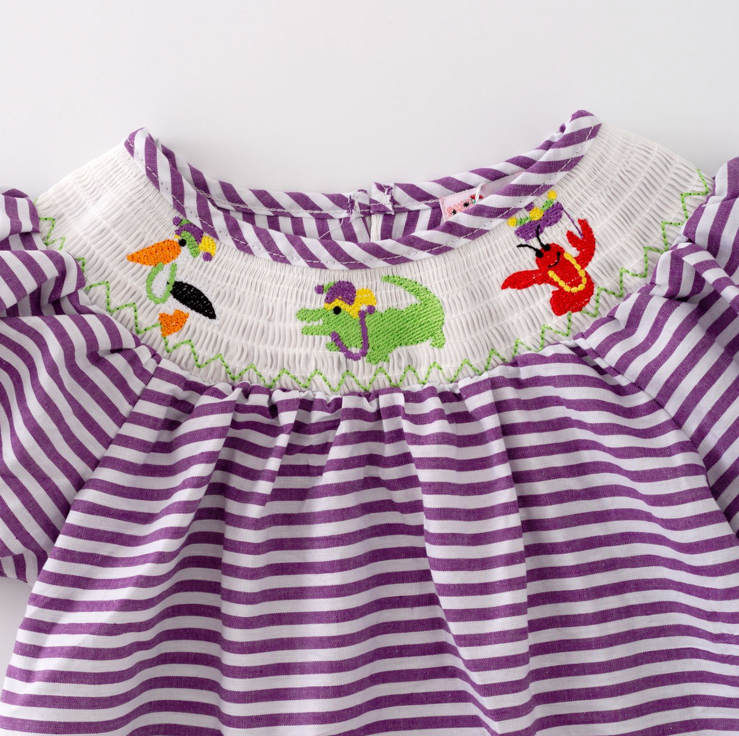 Smocked Mardi Gras Dress