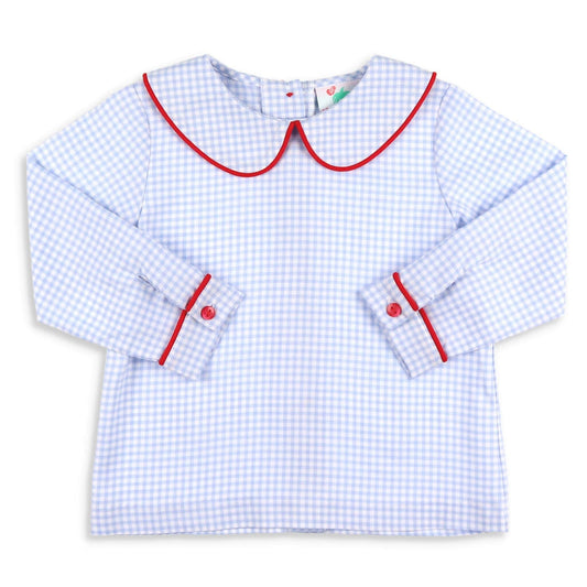 Blue Gingham Collared Shirt - Unisex