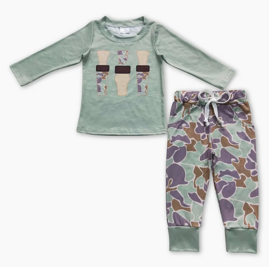 Duck Call Top Camo Pants Kids Boy Clothing Set